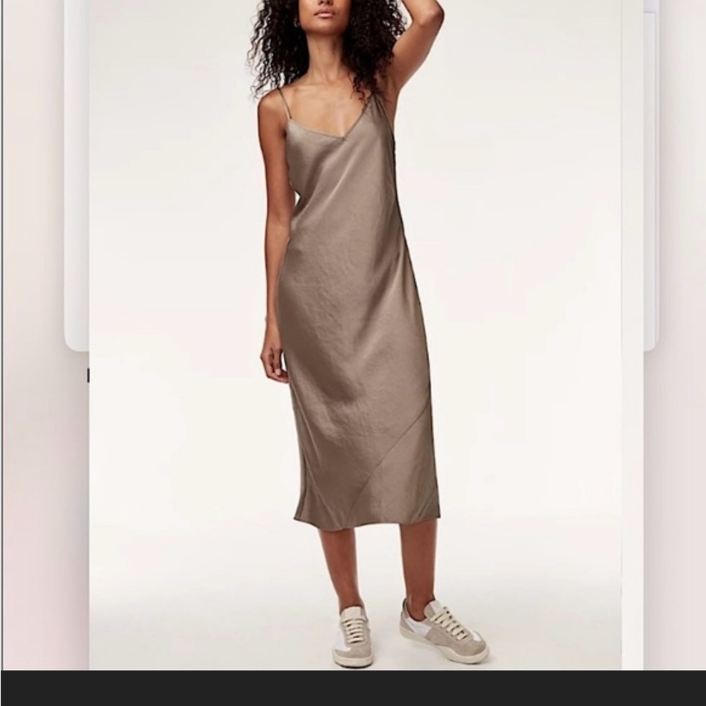 Aritzia Satin Slip Midi Dress